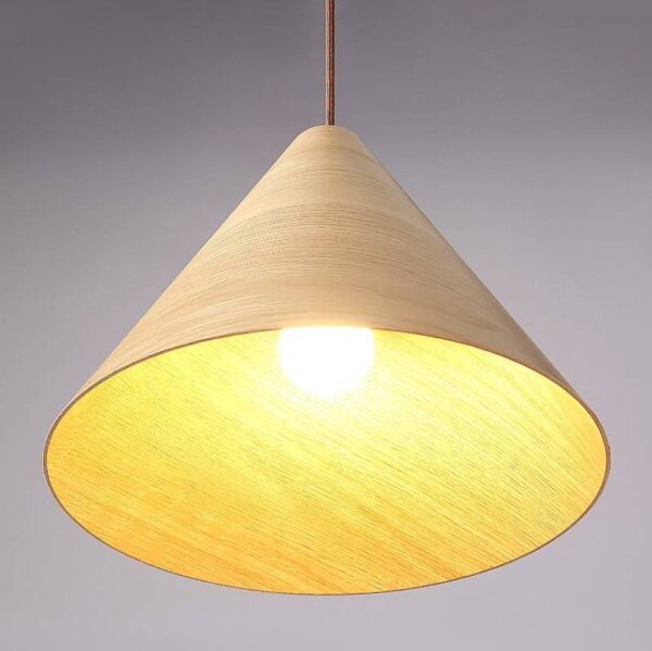 Woodgrain Cone Pendant Light - Image 2