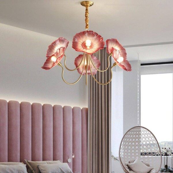 Red Blush Glass Chandelier - Image 3