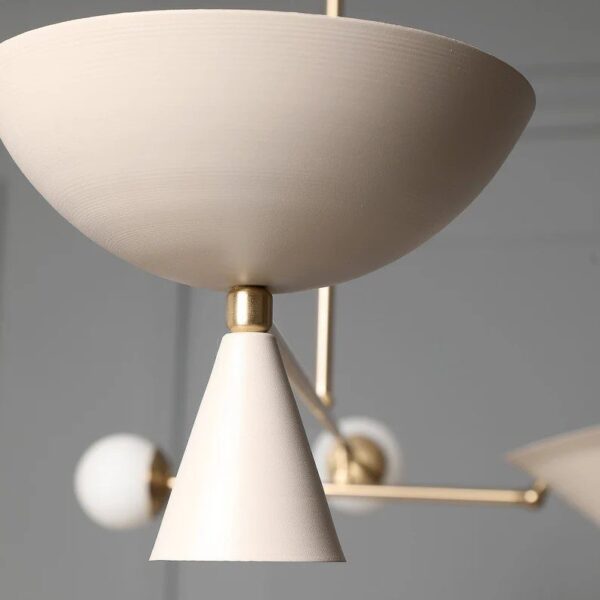 Neutral Bowl Beige Chandelier - Image 4