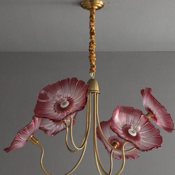 Red Blush Glass Chandelier - Image 5