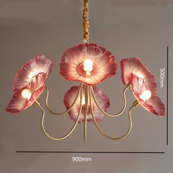 Red Blush Glass Chandelier - Image 7