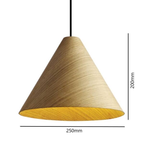 Woodgrain Cone Pendant Light - Image 7