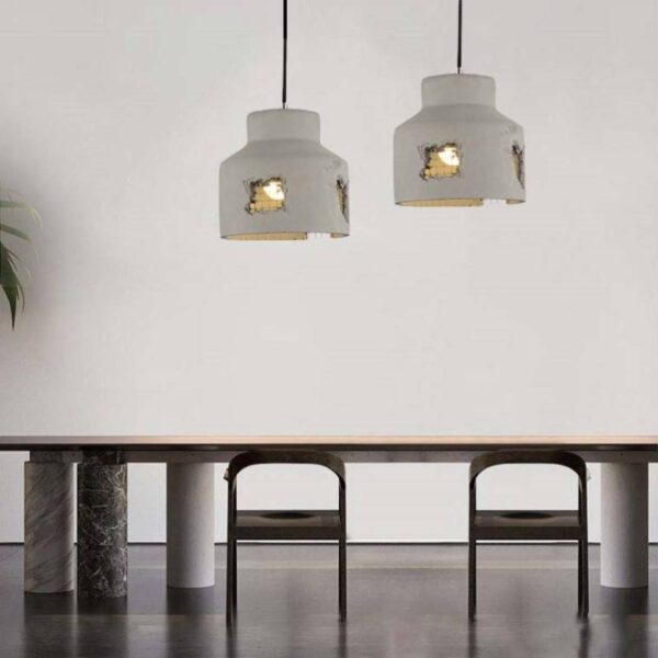 Modern Muse (Wide) Natural Cement Pendant - Image 3