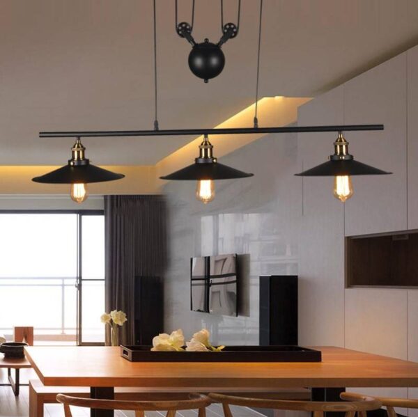 Vintage PulleyGlow Chandelier - Image 3