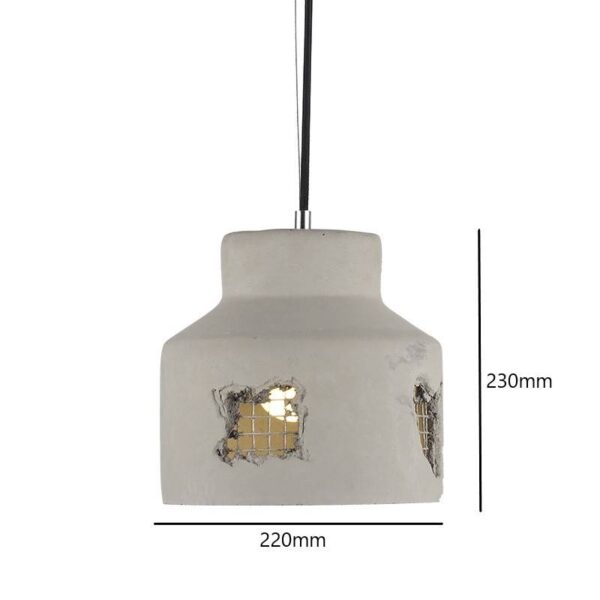 Modern Muse (Wide) Natural Cement Pendant - Image 5
