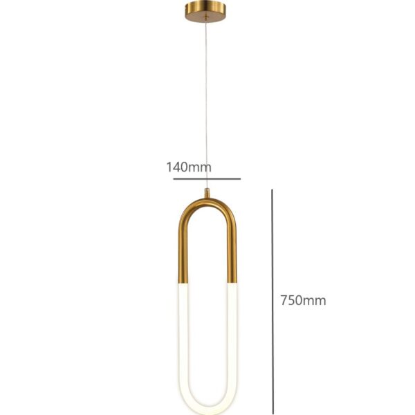The Oval Linear Gold Pendant - Image 5
