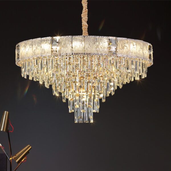 GleamGrace Round (2 sizes, Glass, Crystal) Chandelier