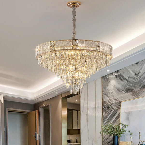 GleamGrace Round (2 sizes, Glass, Crystal) Chandelier - Image 3