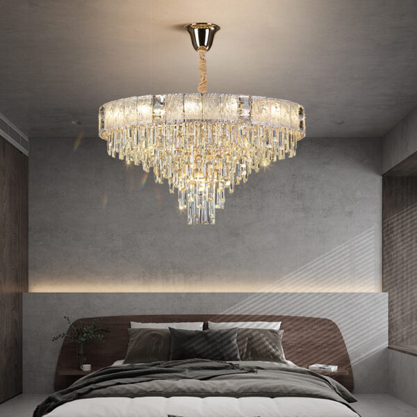 GleamGrace Round (2 sizes, Glass, Crystal) Chandelier - Image 5