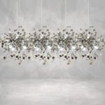 Chrome Beam Chandelier luxury lighting home decor store india