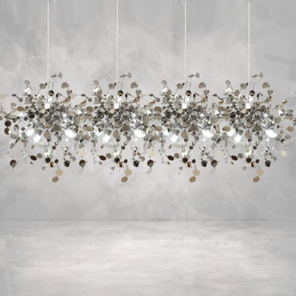 Chrome Beam Chandelier luxury lighting home decor store india