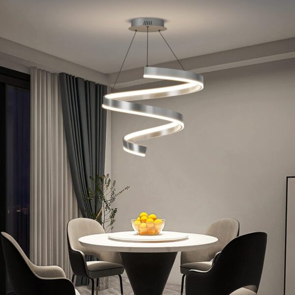 Chrome Wave Hanging Lamp - Image 4