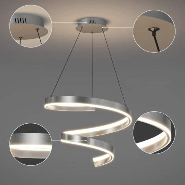 Chrome Wave Hanging Lamp - Image 5
