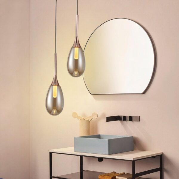 Amber Drop Glass Pendant Lamp - Image 3