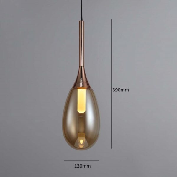 Amber Drop Glass Pendant Lamp - Image 5
