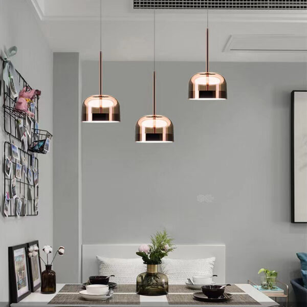 Pink Champagne Glass Pendant Lamp - Image 6