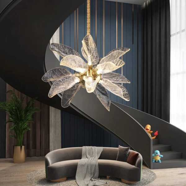Summer Leaves Round (18) LED Chandelier - Image 3
