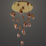 Aurora Droplets Chandelier (Rose Gold)