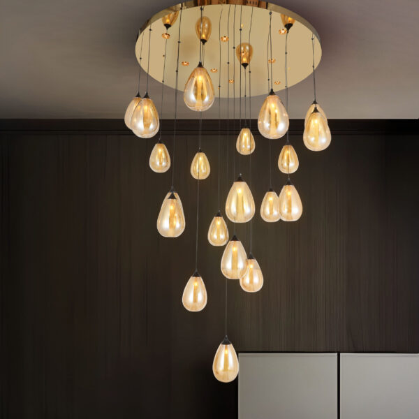 Aurora Droplets Chandelier (Amber) - Image 3