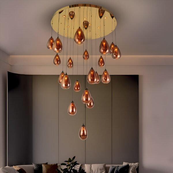 Aurora Droplets Chandelier (Rose Gold) - Image 6