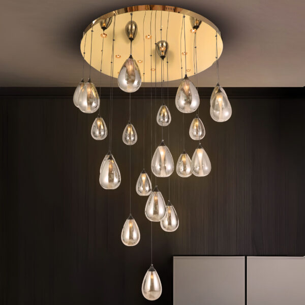Aurora Droplets Chandelier (Smokey) - Image 2