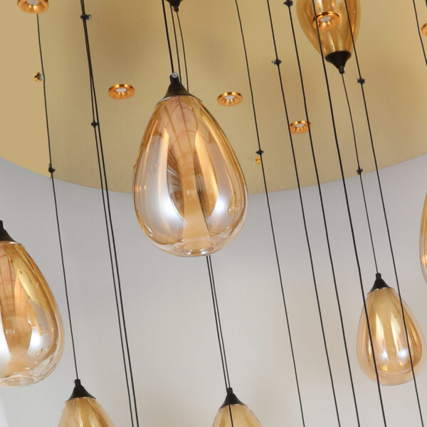 Aurora Droplets Chandelier (Amber) - Image 4