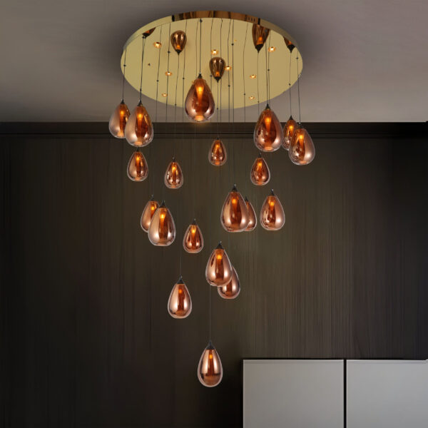 Aurora Droplets Chandelier (Rose Gold) - Image 2