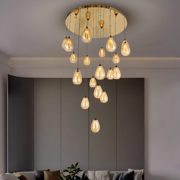Aurora Droplets Chandelier (Amber) - Image 5