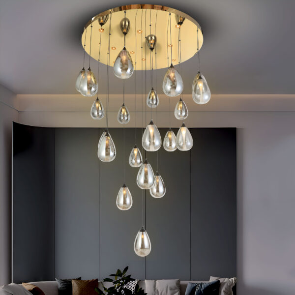 Aurora Droplets Chandelier (Smokey) - Image 4