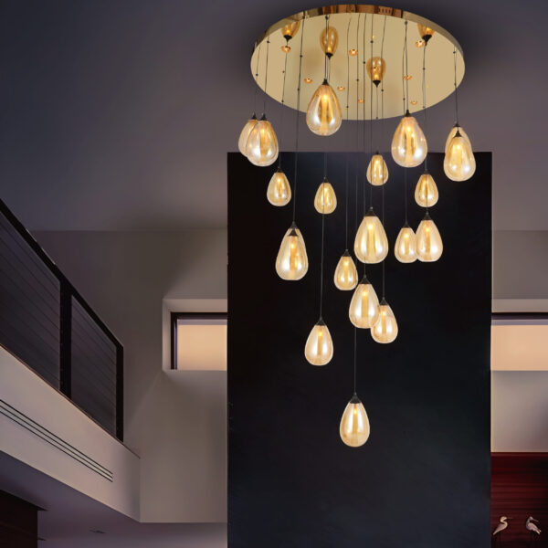 Aurora Droplets Chandelier (Amber) - Image 6