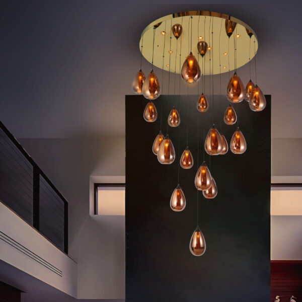 Aurora Droplets Chandelier (Rose Gold) - Image 4