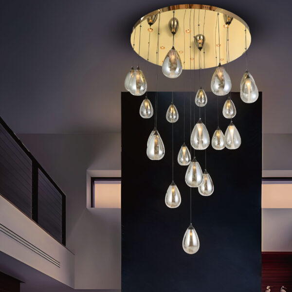 Aurora Droplets Chandelier (Smokey) - Image 6