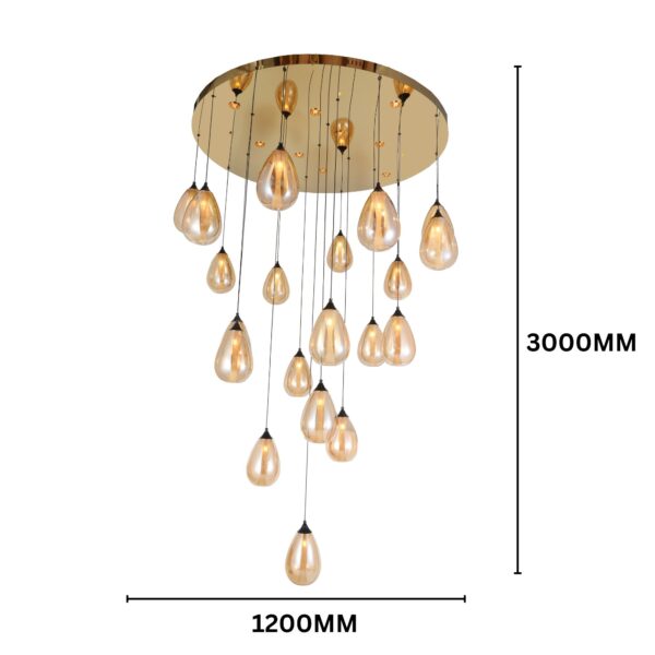 Aurora Droplets Chandelier (Amber) - Image 7
