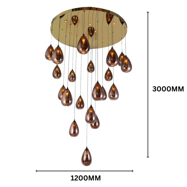 Aurora Droplets Chandelier (Rose Gold) - Image 7