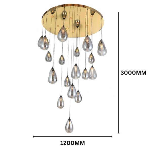 Aurora Droplets Chandelier (Smokey) - Image 7